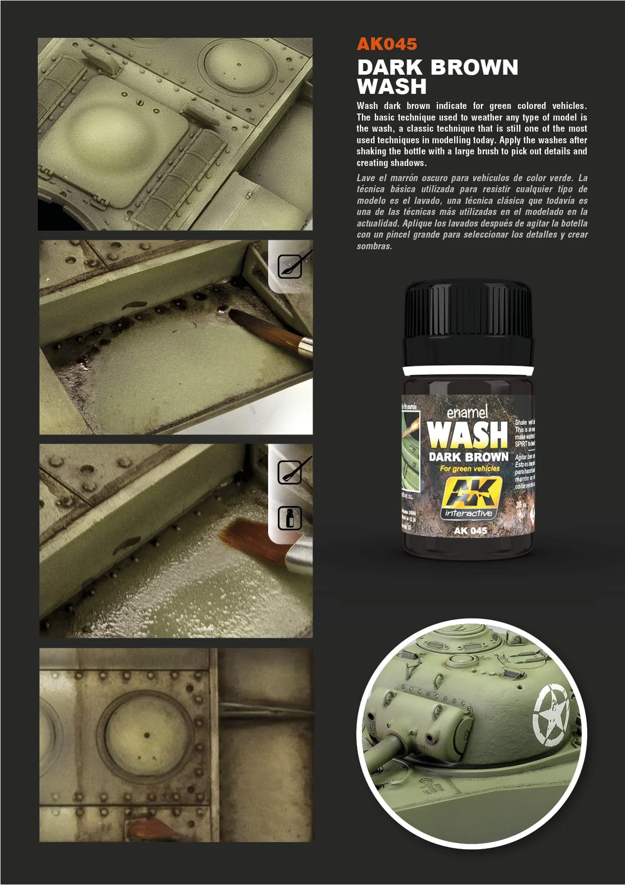 AK Interactive Weathering Products: Dark Wash for Green Vehicles 35ml - Image 3