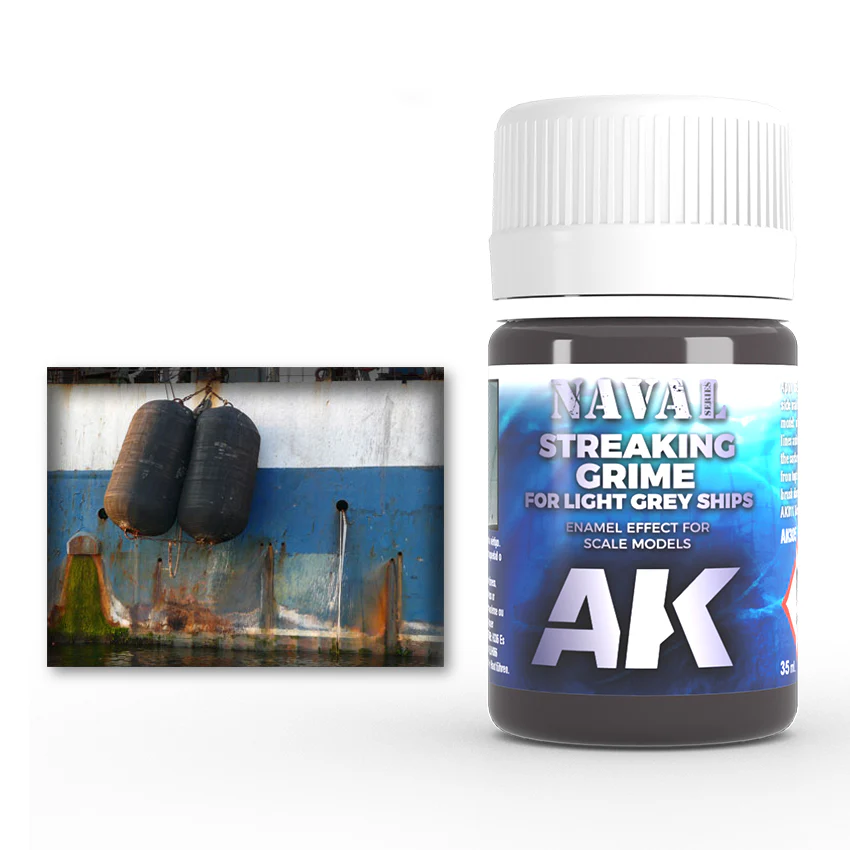 AK Interactive Weathering Products: Streaking Grime for Light Grey Ships 35ml