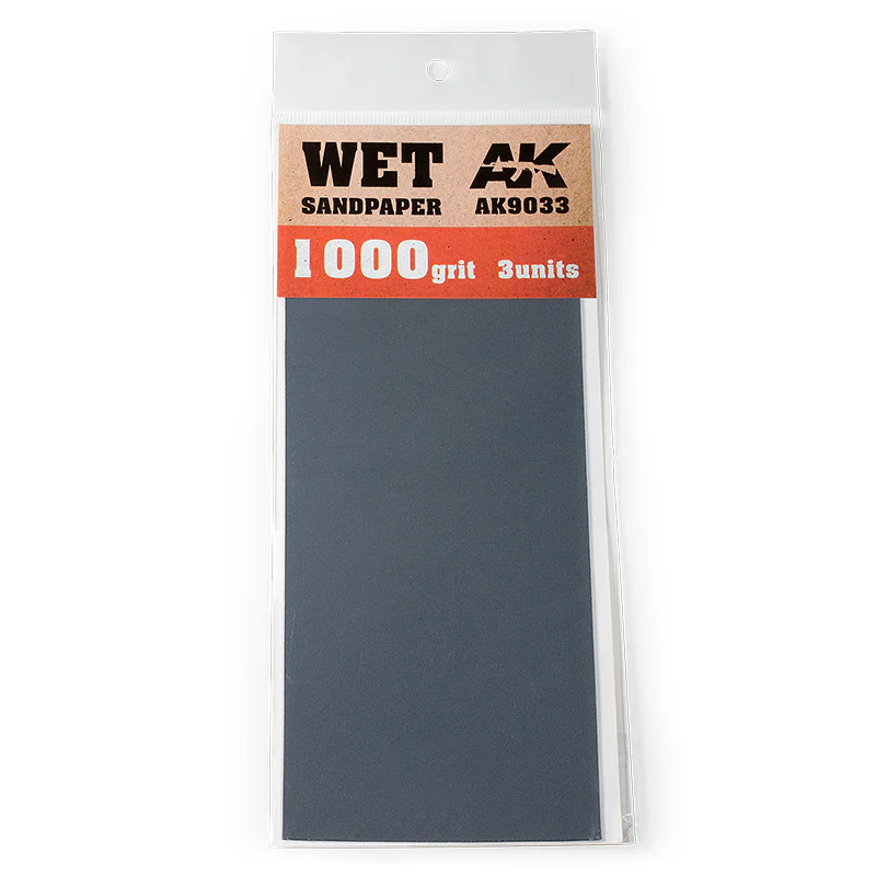 Ak Interactive Wet Sandpaper 3-Piece Set - #1000 Grit