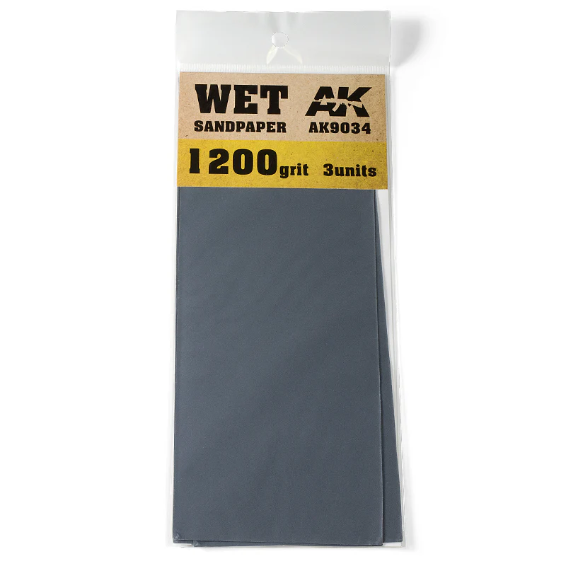 AK Interactive Wet Sandpaper 3-Piece Set - #1200 Grit