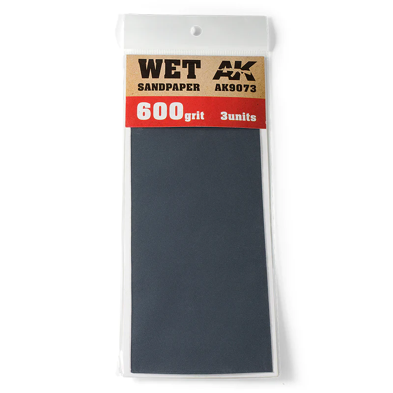 Ak Interactive Wet Sandpaper 3-Piece Set - #600 Grit