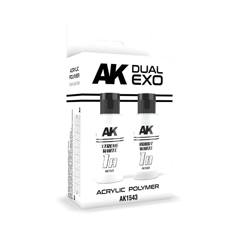 AK Interactive Xtreme White and Robot White Dual Exo Acrylic Paint Set
