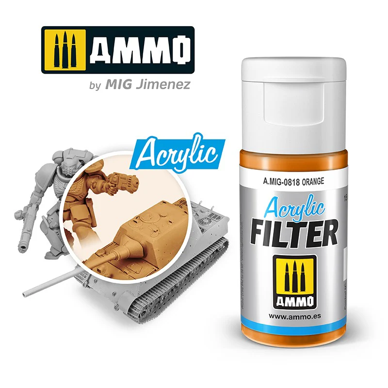 Ammo by MIG Acrylic Filter 15ml - Orange