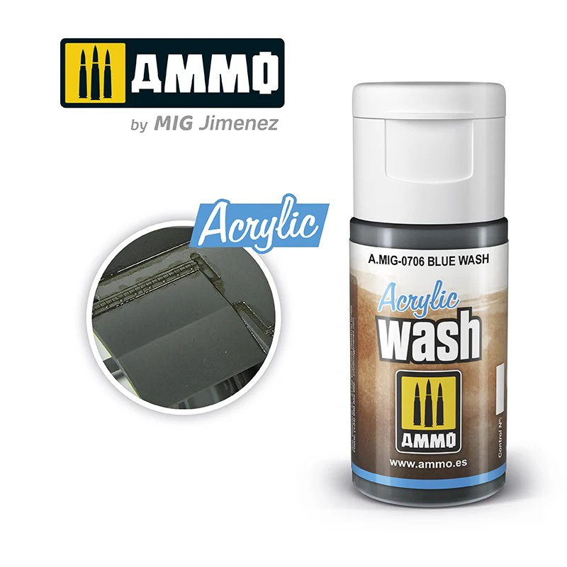 Ammo by MIG Acrylic Wash 15ml - Blue Wash