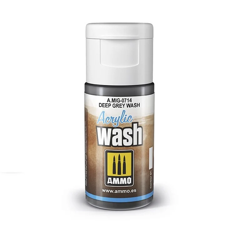 Ammo by MIG Acrylic Washes 15ml - Deep Grey Wash