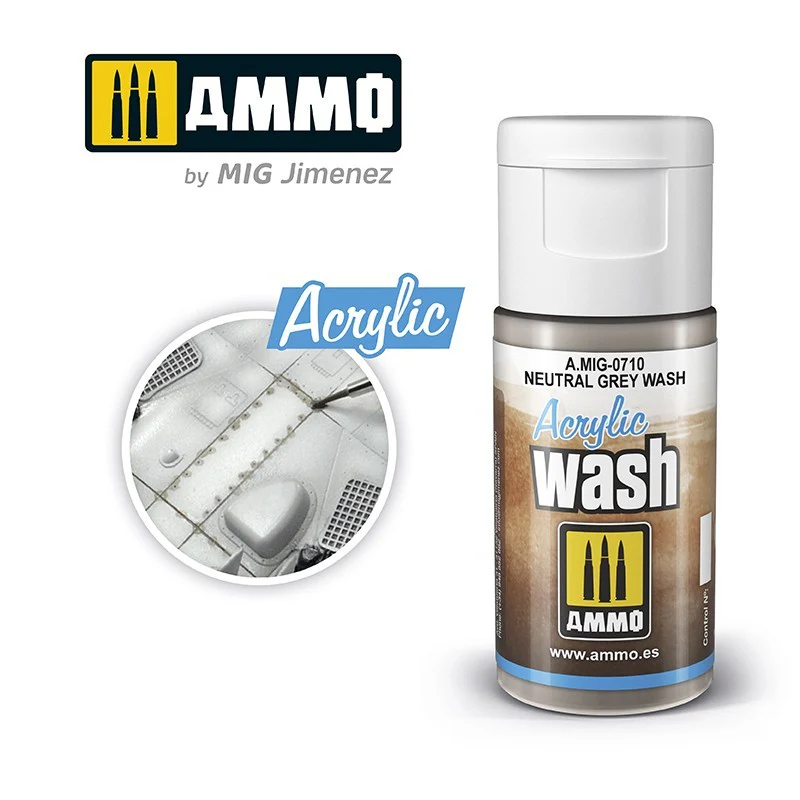 Ammo by MIG Acrylic Washes 15ml - Neutral Grey Wash - Image 2