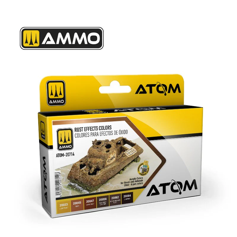 Ammo by MIG Atom Rust Effect Acrylic Colour 6-Piece Set