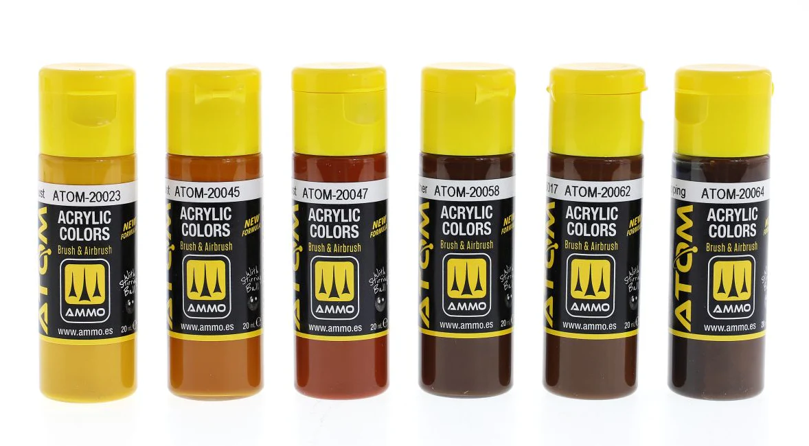 Ammo by MIG Atom Rust Effect Acrylic Colour 6-Piece Set - Image 2