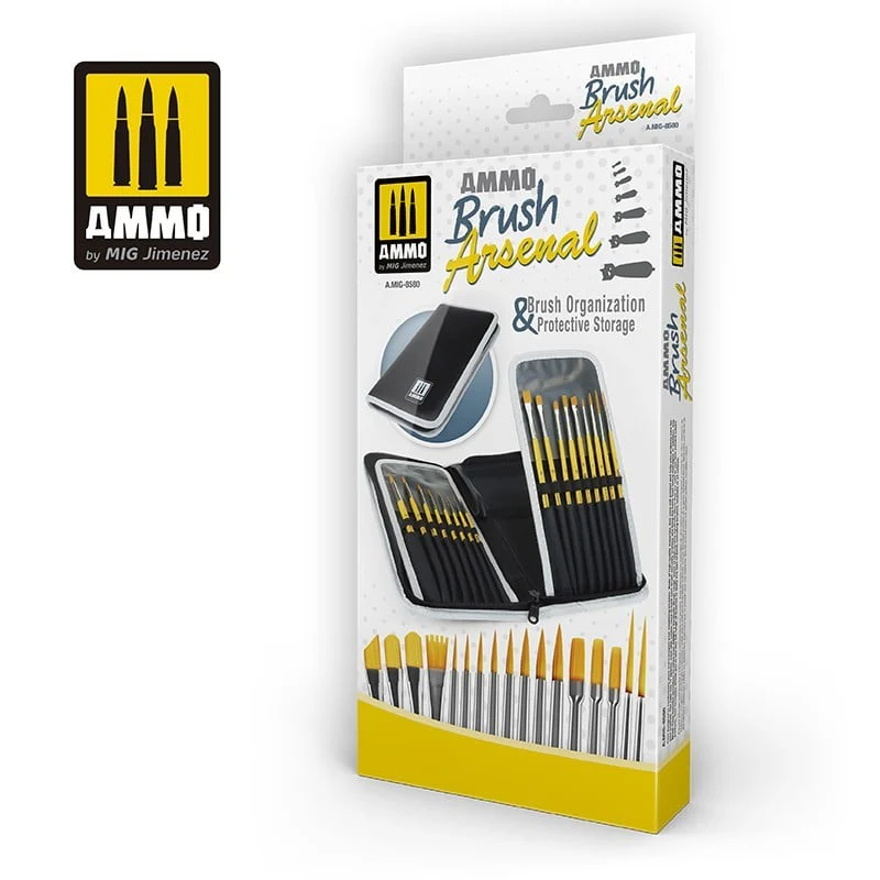 Ammo by MIG Brush Arsenal Brush Organization & Protective Storage Set