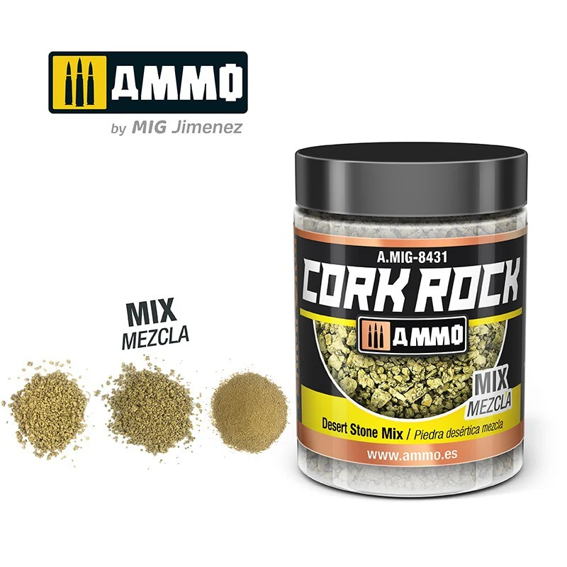Ammo by MIG Dioramas Terraform Cork Rock Granulate 100ml - Desert Stone Mix - Image 2