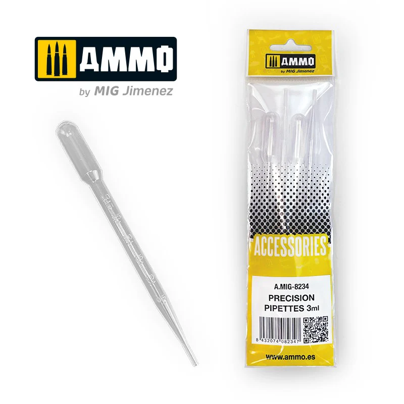 Ammo by MIG Large Reusable Precision Pipettes 4-Piece Set 3ml (0.1 oz)