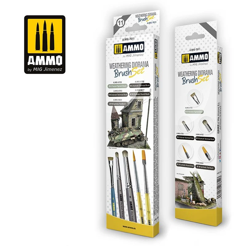 Ammo by MIG Weathering Diorama Brush Set