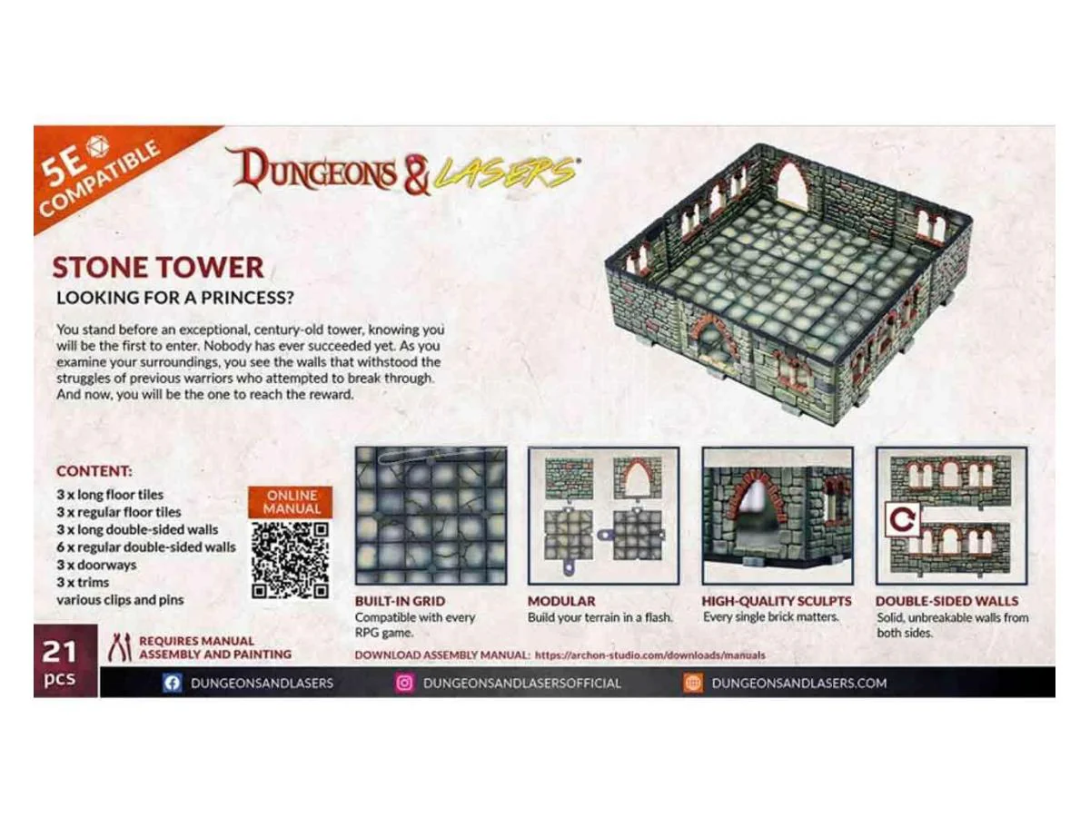 Archon Studio Dungeons and Lasers Expansion Bits - Stone Tower - Image 2