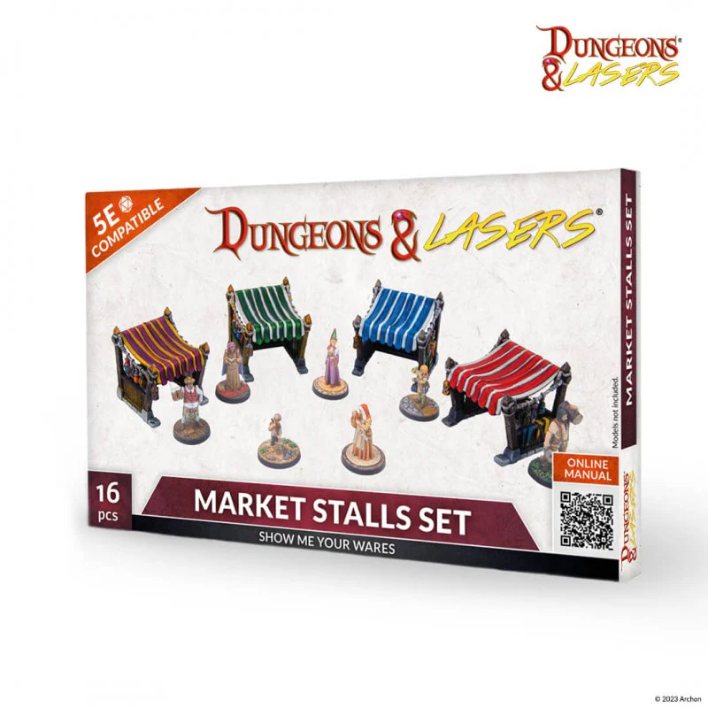 Archon Studio Dungeons & Lasers: Market Stalls 16-Piece Set