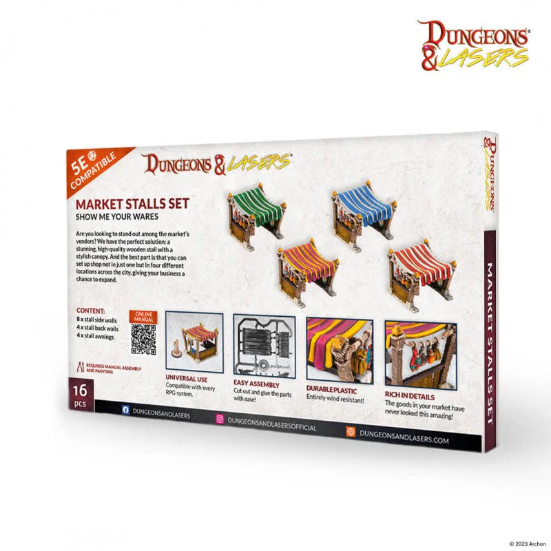 Archon Studio Dungeons & Lasers: Market Stalls 16-Piece Set - Image 2