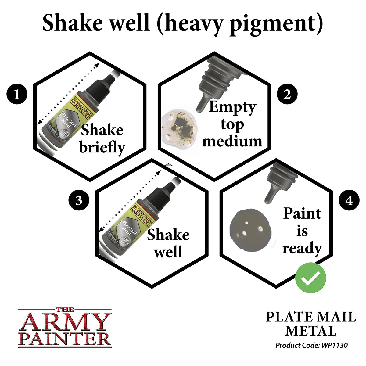 Army Painter Warpaint Metallics Acrylic Paint 18ml - Plate Mail Metal - Image 4