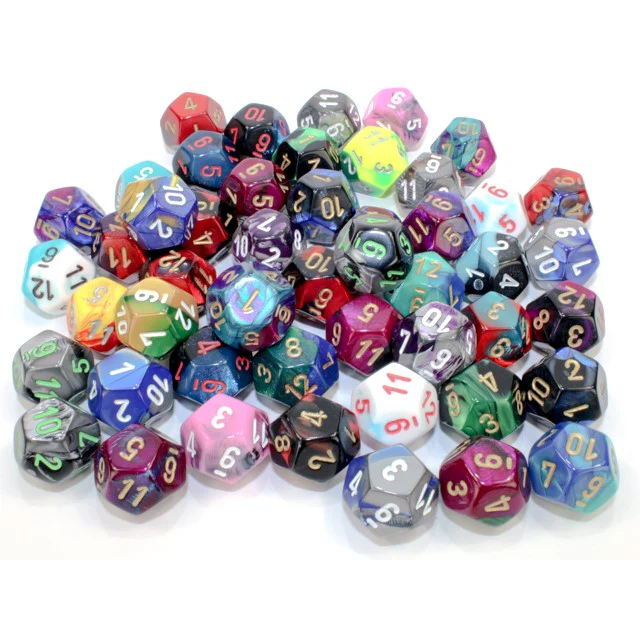 Bag of 50 Assorted Loose Gemini Polyhedral d12