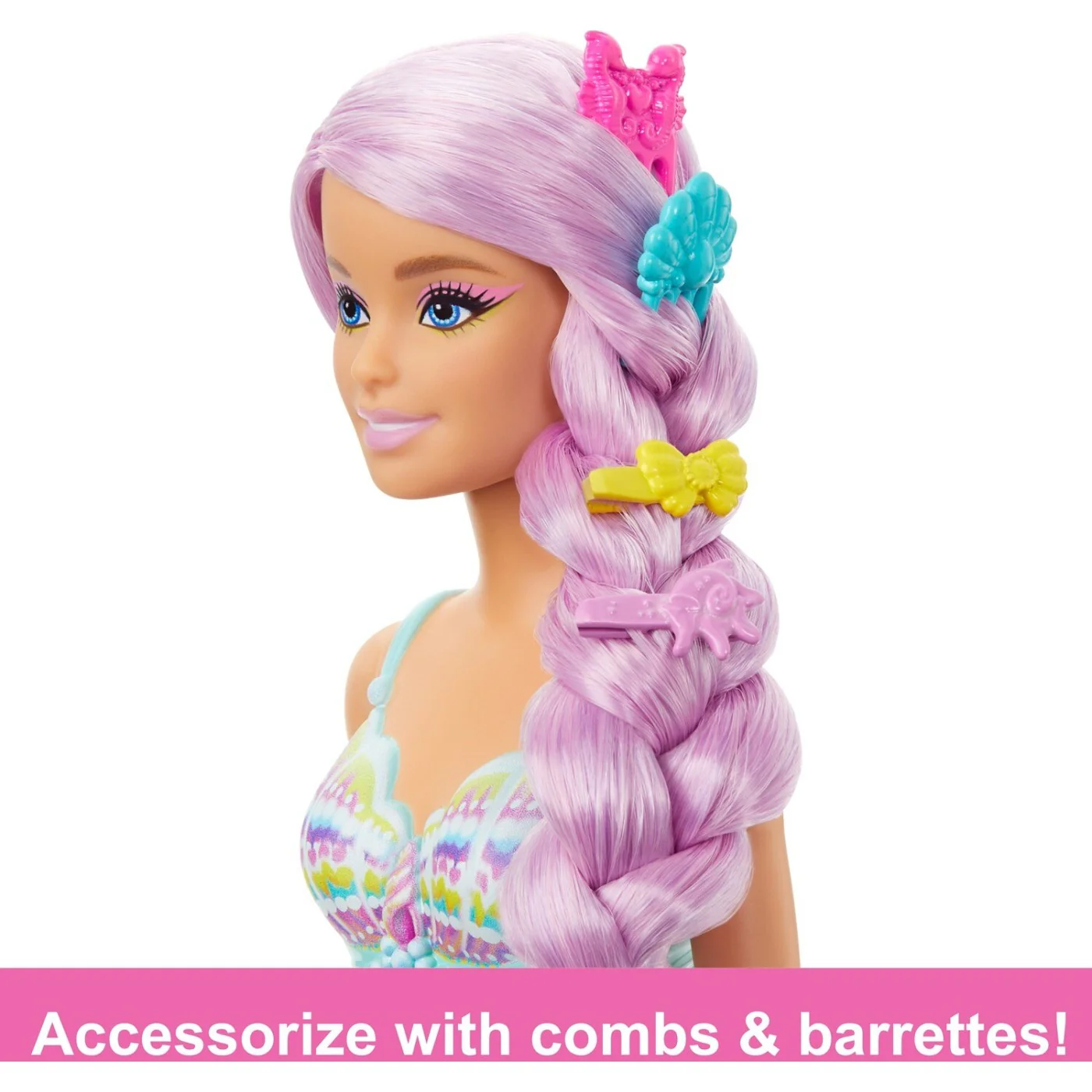 Barbie New Long Hair Fantasy Mermaid Doll and Accessories - Image 5
