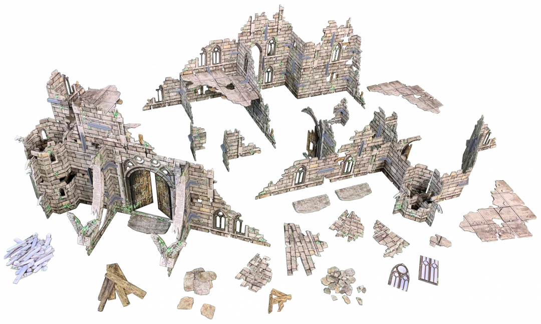 Battle Systems Fantasy Wargames Terrain - Ruined Monastery - Image 2
