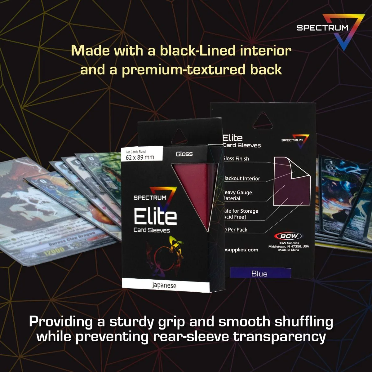 BCW - Elite2 Small Deck Guard Card Sleeves 60-Pieces 62 mm x 82 mm Size - Black - Image 17