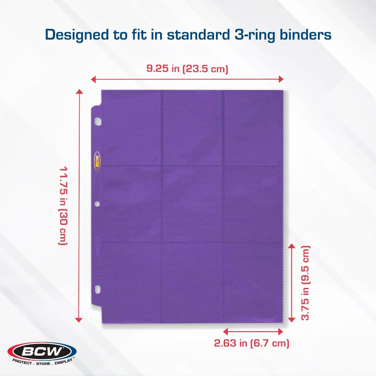 BCW - Pro Pages 9 Pocket Pages Side Loading 10-Pieces - Purple - Image 4