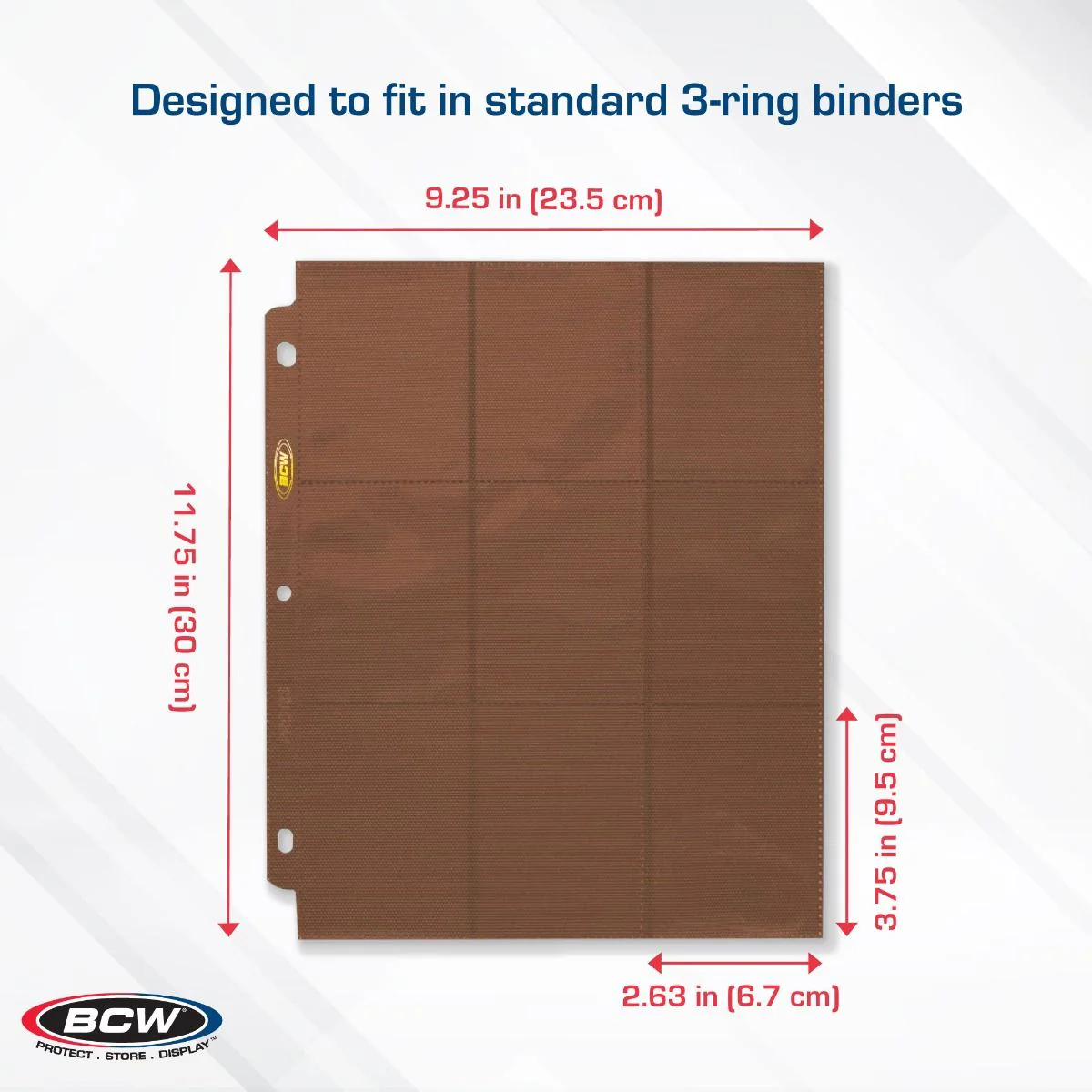 BCW - Pro Pages Side Loading 9 Pocket Pages 10-Pieces - Brown - Image 5