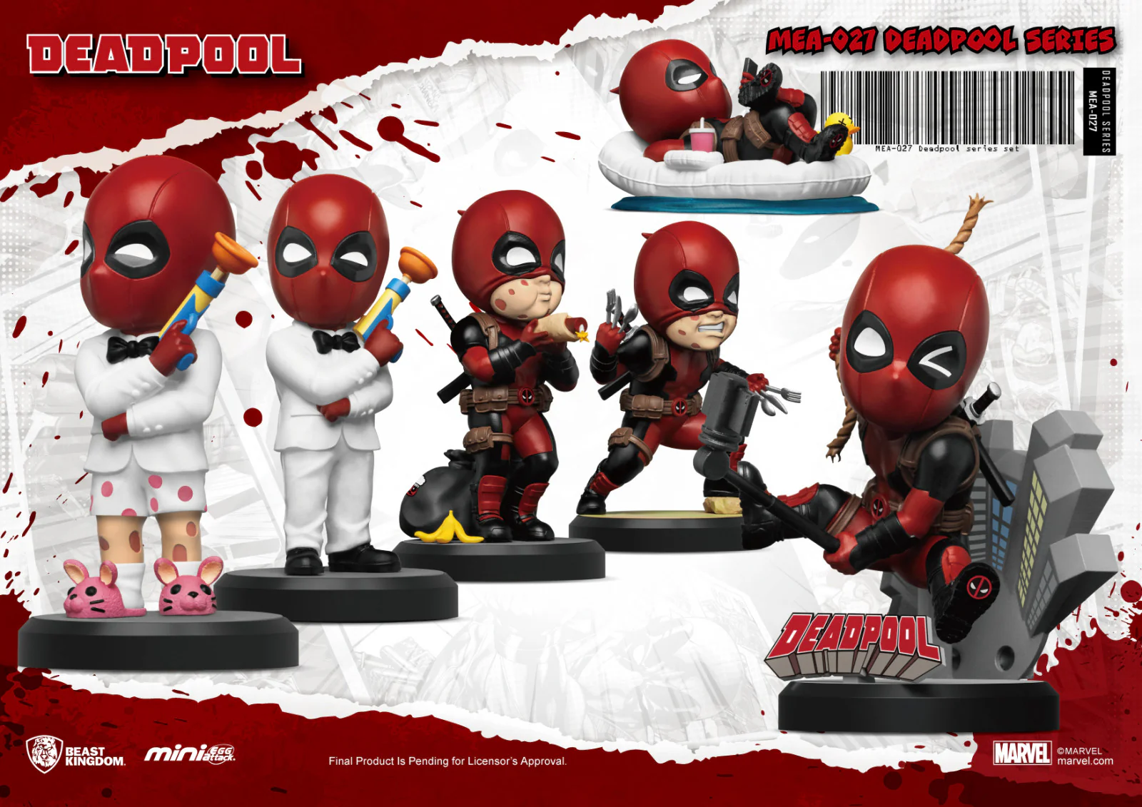 Beast Kingdom Mini Egg Attack Deadpool Series Mini-Figure Set (6 Character)