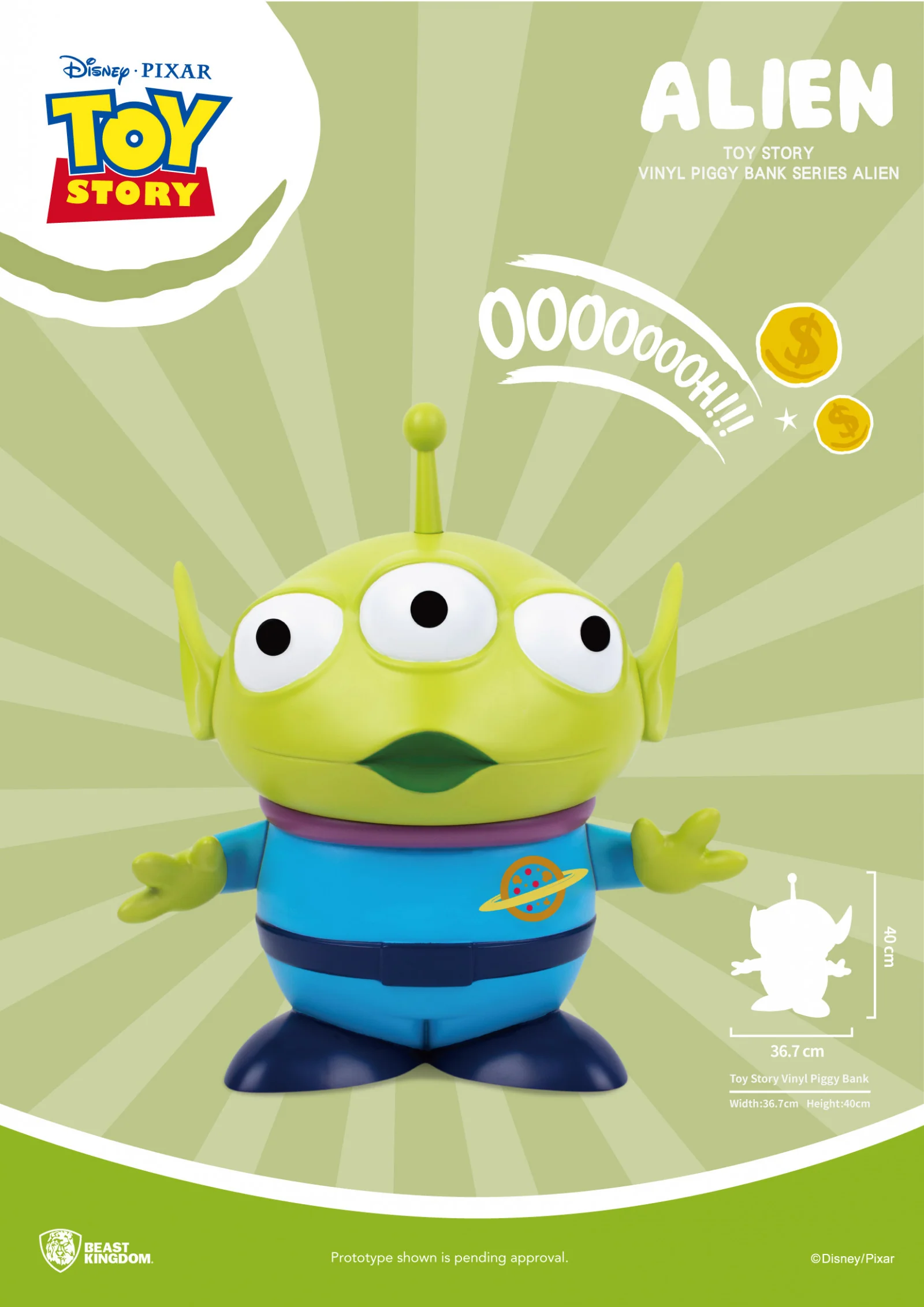 Beast Kingdom Toy Story Alien Large Vinyl Piggy Bank