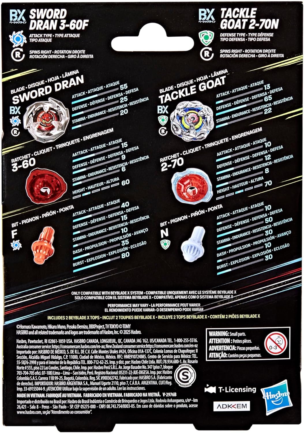 Beyblade - X - Dual Pack Assortment - Sword Drain-Tackle Goat - Image 2