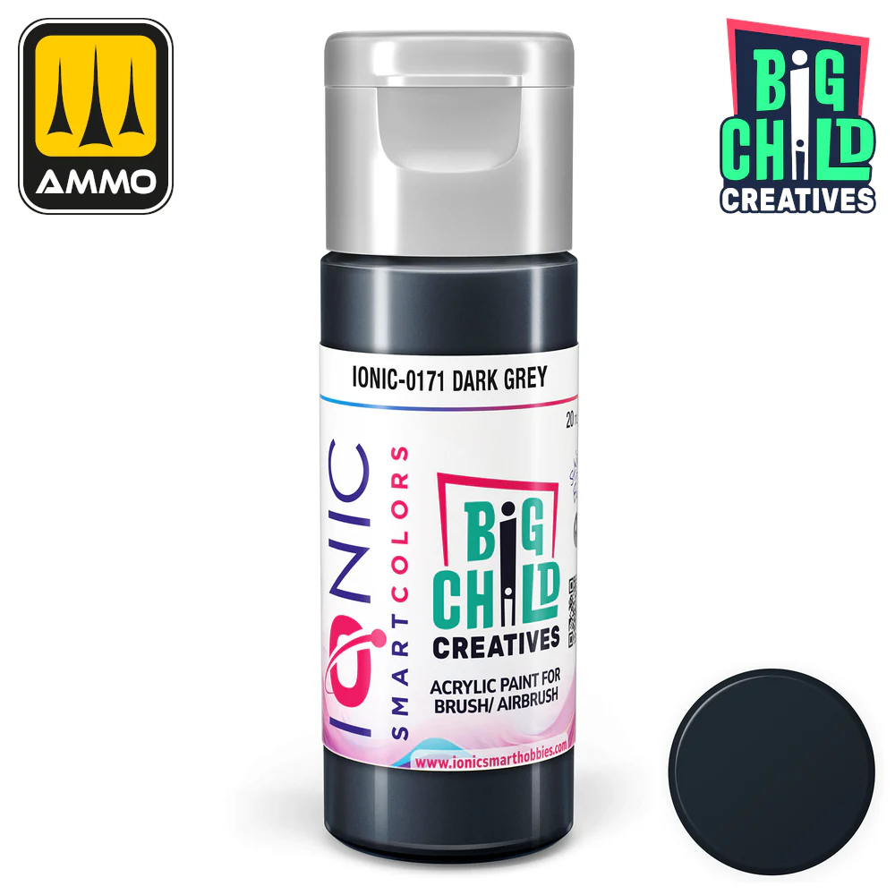 Big Child Creatives Ionic Smart Colors Acrylic Paint 20ml - Dark Grey