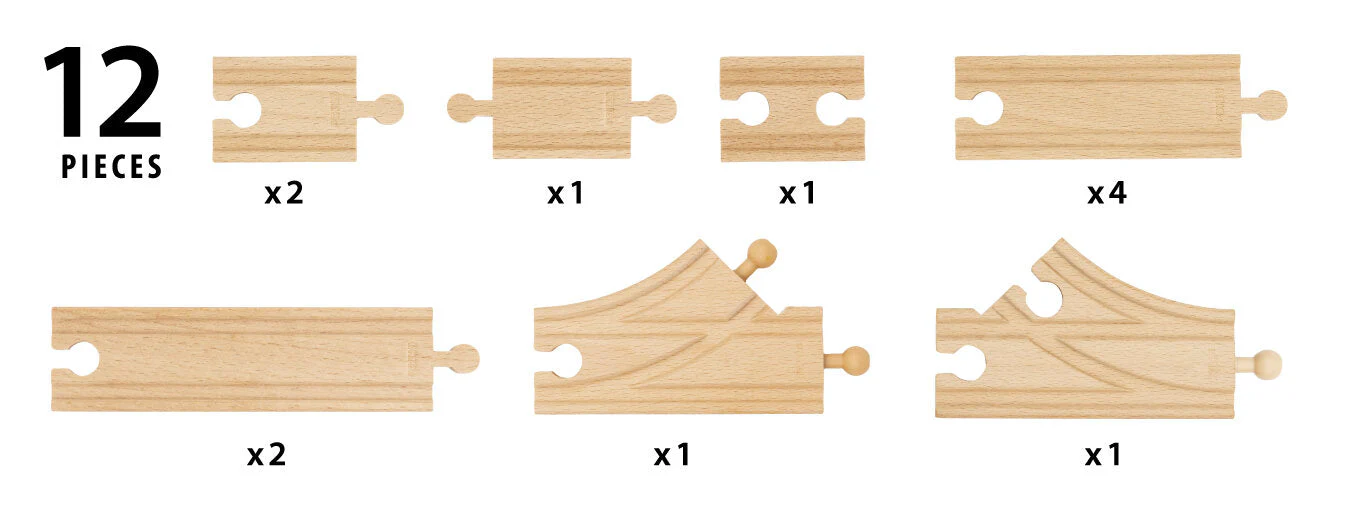 BRIO - Starter Track Pack 12 Pieces - Image 4