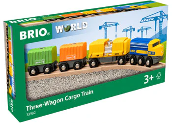 BRIO - Three-Wagon Cargo Train 7 Pieces