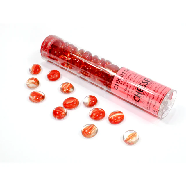 Catseye Red Glass Stones Tube