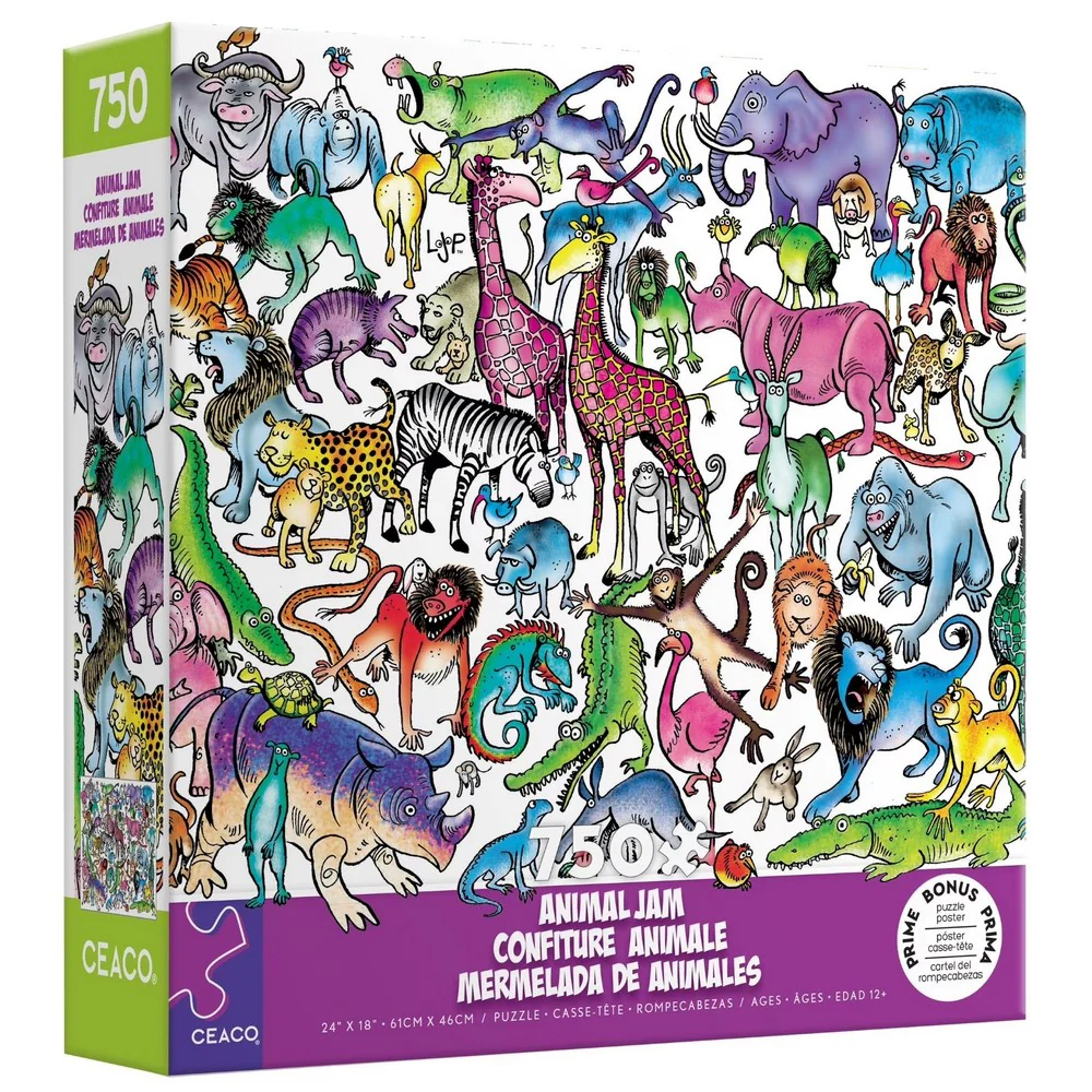 Ceaco - Animal Jam Zoo Time 750 Piece Puzzle