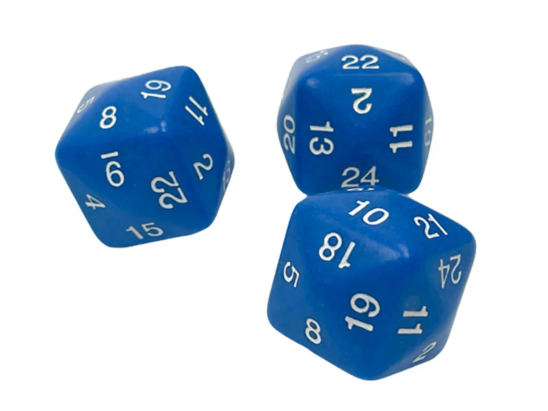 Chessex - 24 Sided Dice - Blue/White