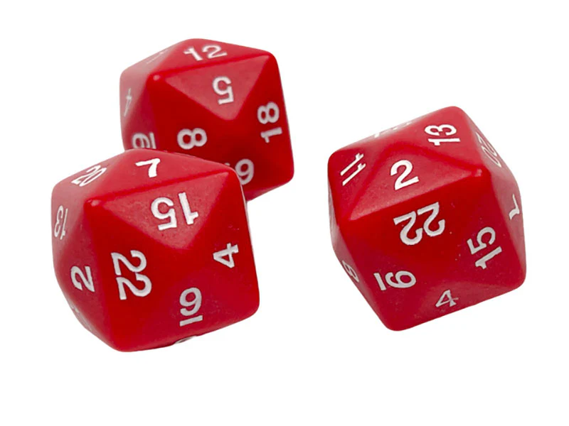 Chessex - 24 Sided Dice - Red/White