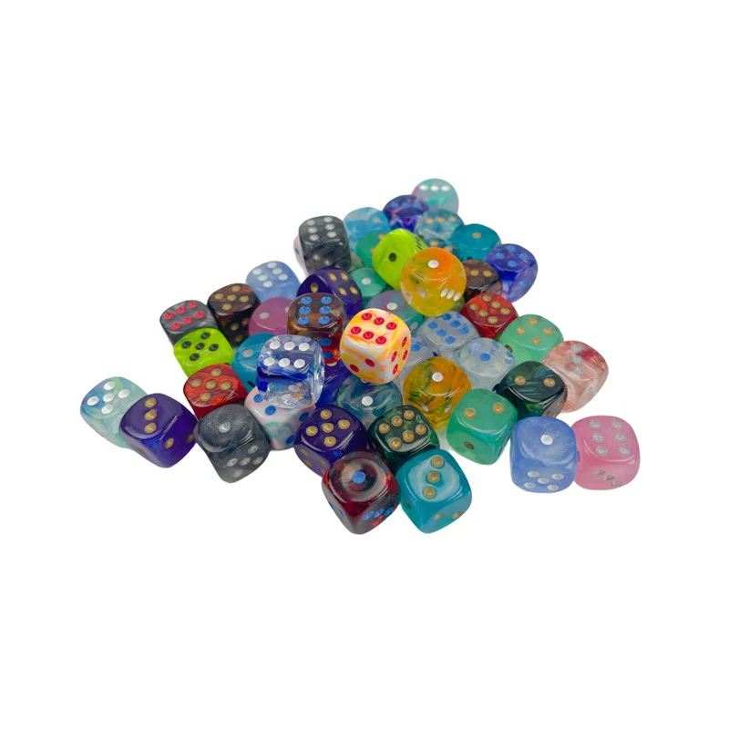 Chessex - Bag of 50 Loose Signature 12mm d6 Dice with Pips - Assorted
