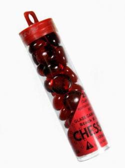 Chessex - CHX 01124 Translucent Red Glass Stones Tube