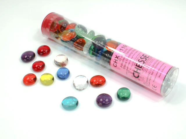 Chessex - CHX 01195 Translucent Assorted Colors Glass Stones Tube