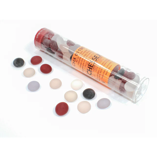 Chessex - CHX 01196 Frosted Assorted Colors Glass Stones Tube