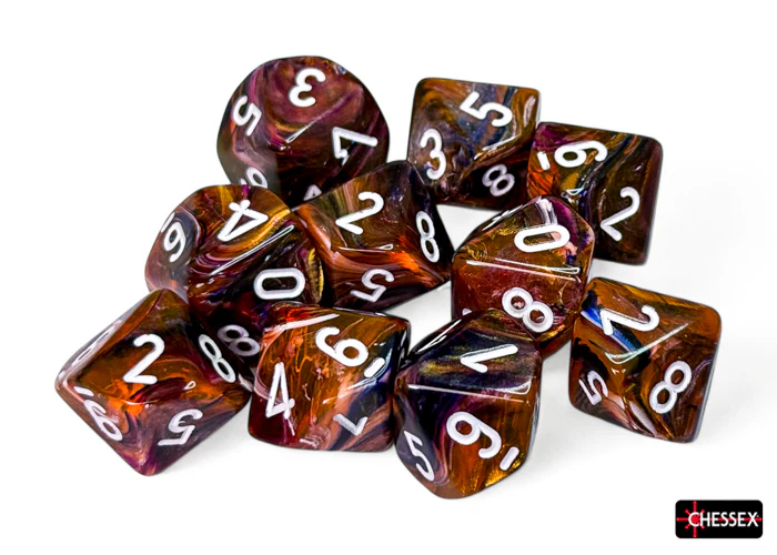 Chessex - CHX 27343 Festive Symphony/white Set of Ten d10s - Image 2