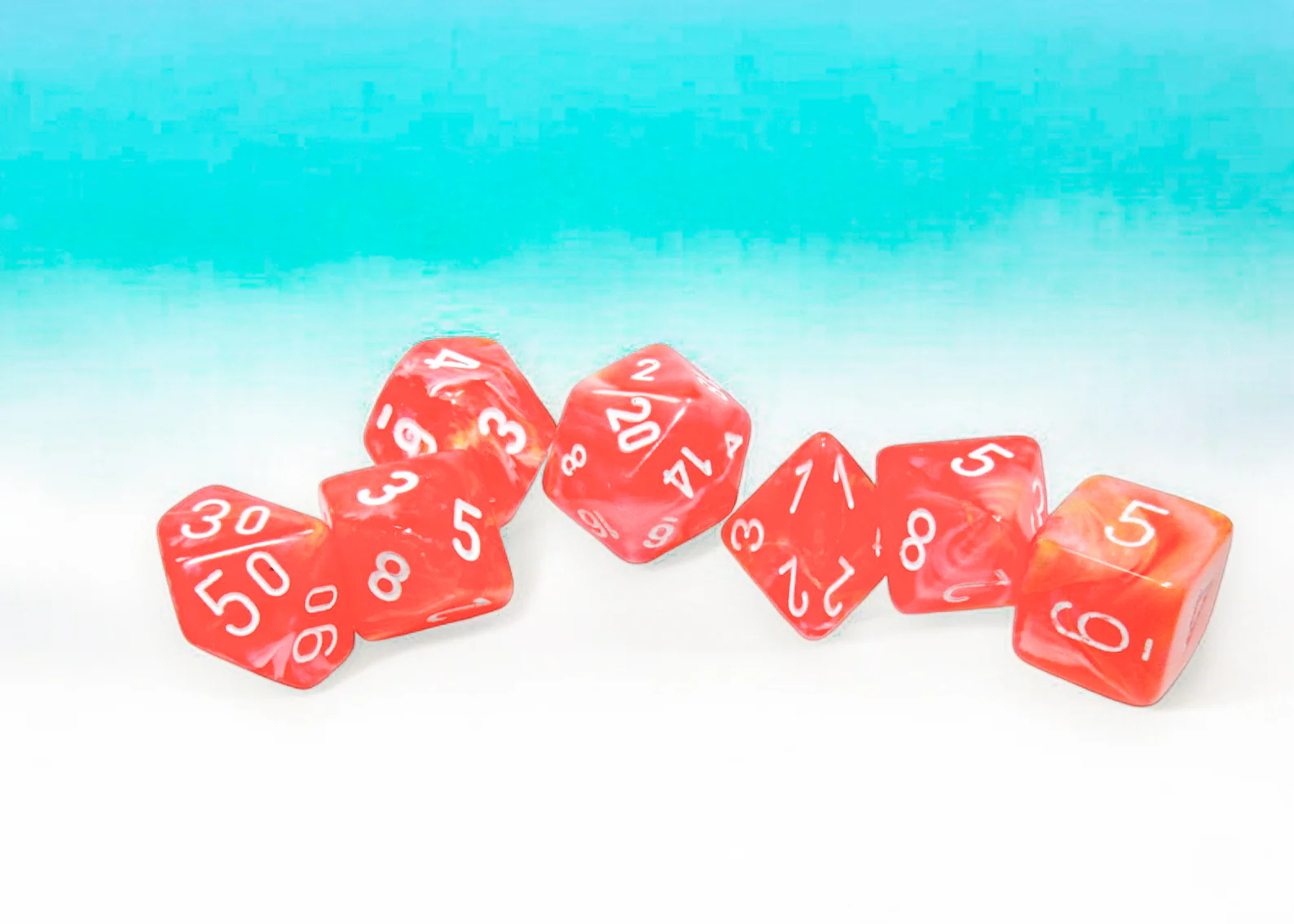 Chessex - CHX 27553 Festive Dahlia/white Luminary Polyhedral 7-Dice Set (Preorder) - Image 4