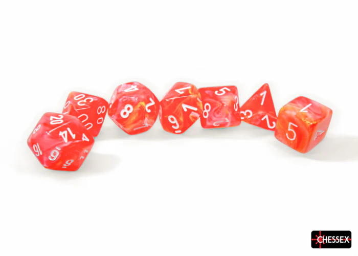 Chessex - CHX 27553 Festive Dahlia/white Luminary Polyhedral 7-Dice Set (Preorder) - Image 5