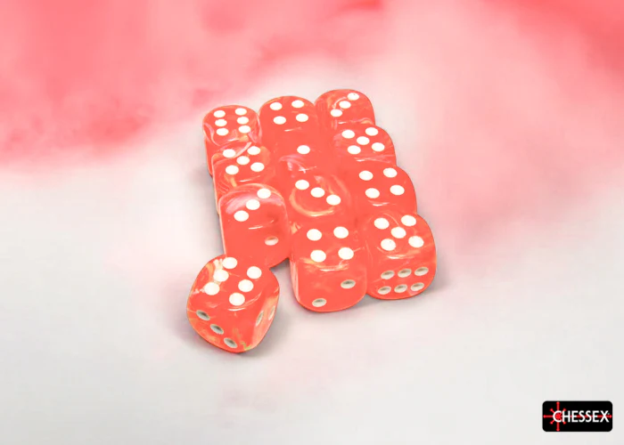Chessex - CHX 27753 Festive Dahlia/white 16mm d6 Dice Block (12 dice) (Preorder) - Image 4