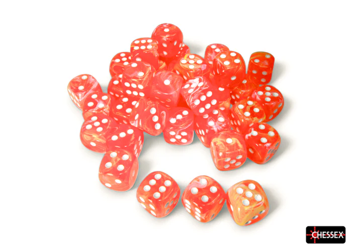 Chessex - CHX 27953 Festive Dahlia/white Luminary 12mm d6 Dice Block (36 dice) - Image 3