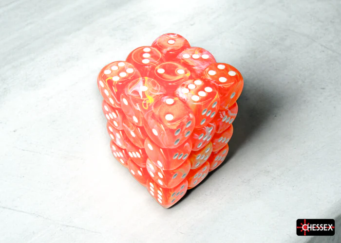 Chessex - CHX 27953 Festive Dahlia/white Luminary 12mm d6 Dice Block (36 dice) - Image 4