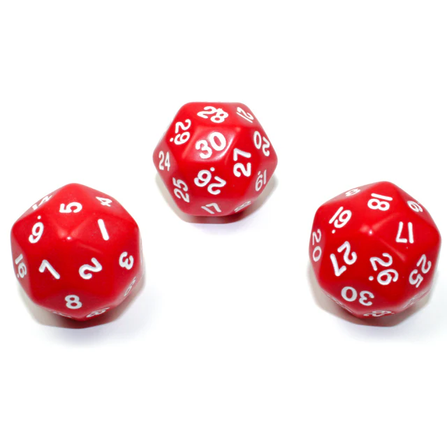 Chessex - CHX KOP06009 33mm d30 Opaque Red/white