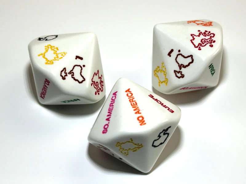 Chessex - Continents d14 Dice - White/Multicolour
