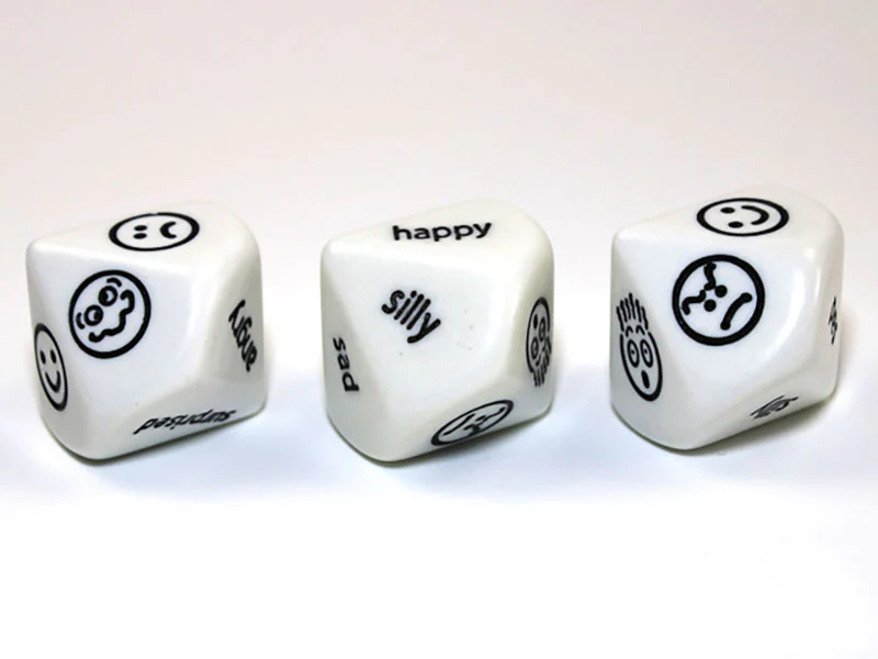 Chessex - Faces/Words d10 Dice - White/Black