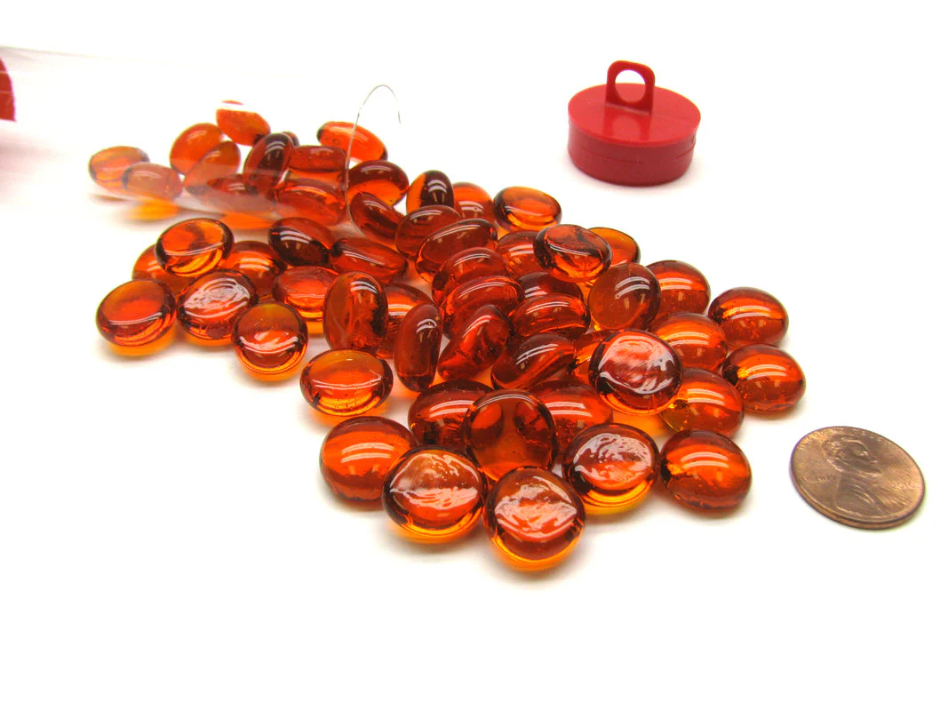 Chessex - Gaming Glass Stone 40 or More in Tube - Crystal Orange - Image 2